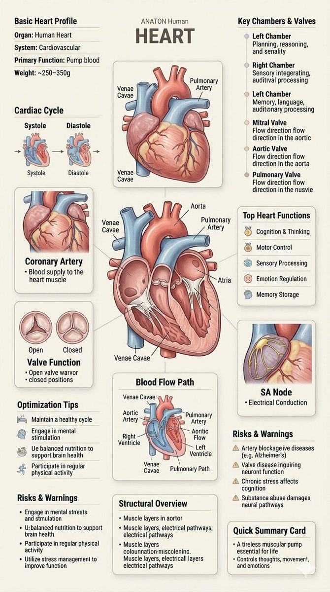 Heart Brain Anatomy Infographic — Nano Banana Pro image prompt example