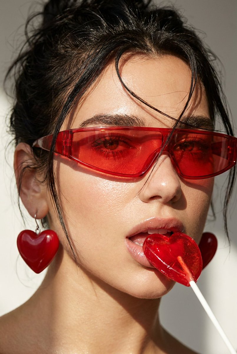 Heart Lollipop Sunglasses Portrait — Nano Banana Pro image prompt example