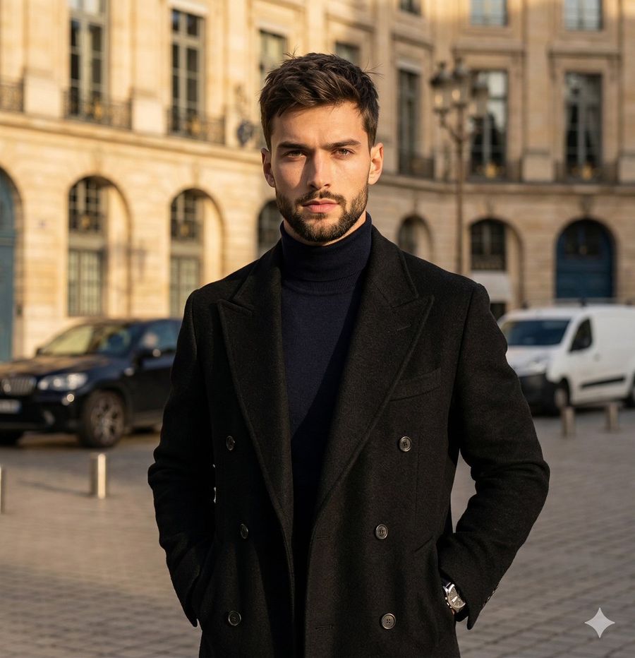High Contrast Street Fashion Editorial Portrait — generated with Nano Banana Pro