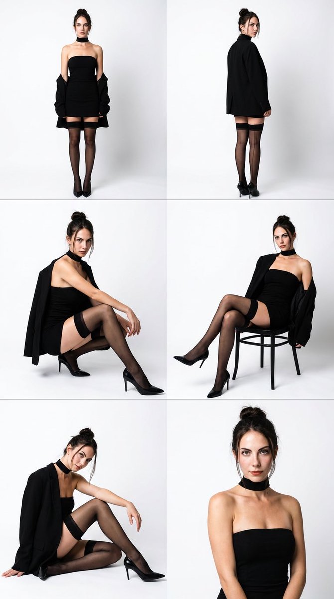 High Fashion Black Elegance Photo Collage Prompt — Nano Banana Pro image prompt example