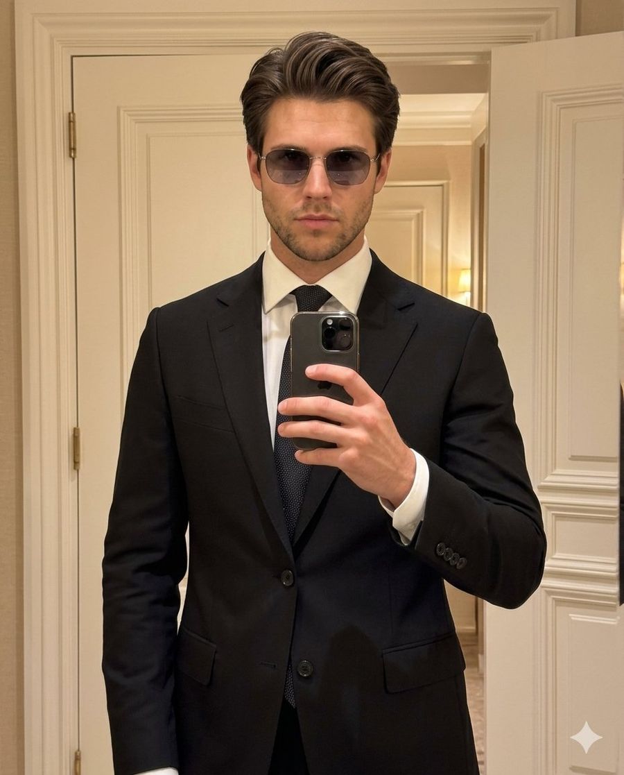 High Fashion Mirror Selfie Identity Reference — Nano Banana Pro image prompt example