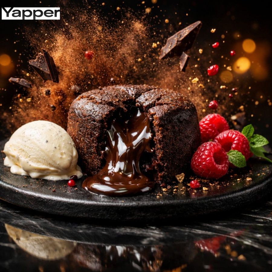 High Speed Cinematic Luxury Dessert Photography Prompt Molten Chocolate Lava Cake — Nano Banana Pro image prompt example