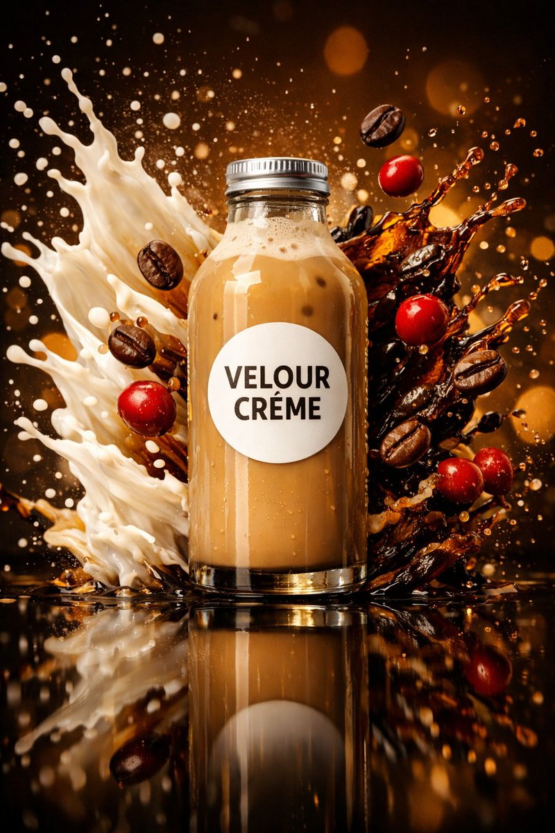 High Speed Commercial Food Photography Prompt For Latte Bottle — Nano Banana Pro image prompt example