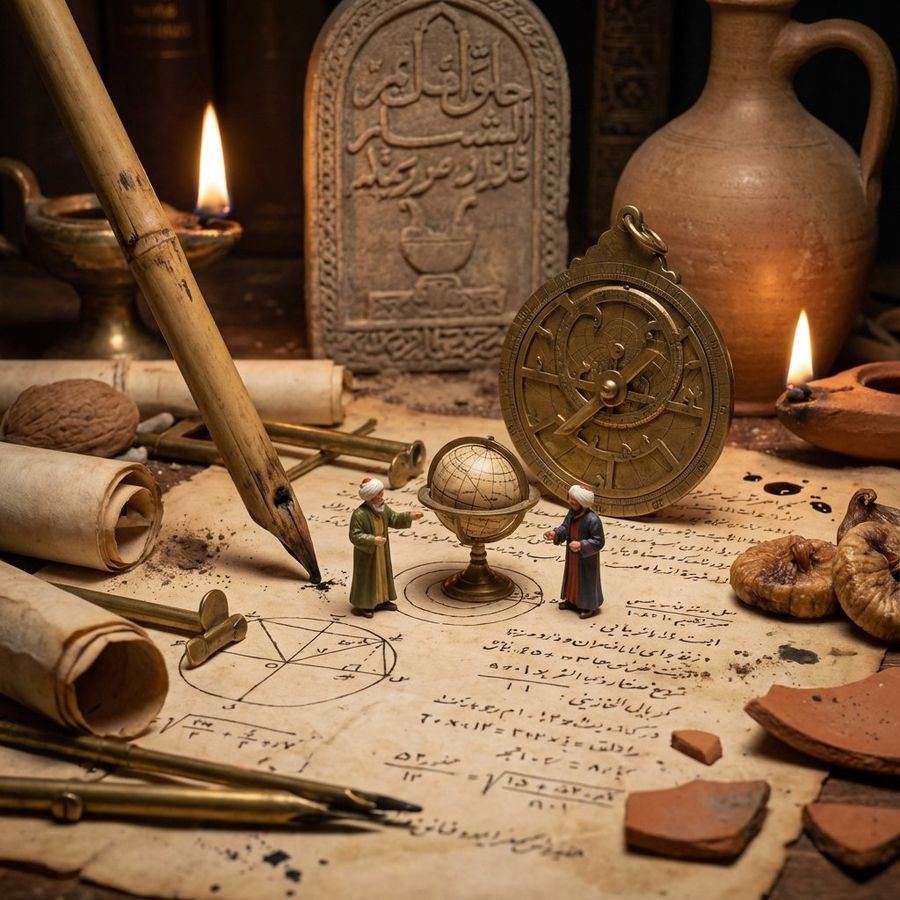 Historical Macro Diorama Culinary Atlas Grid — Nano Banana Pro image prompt example