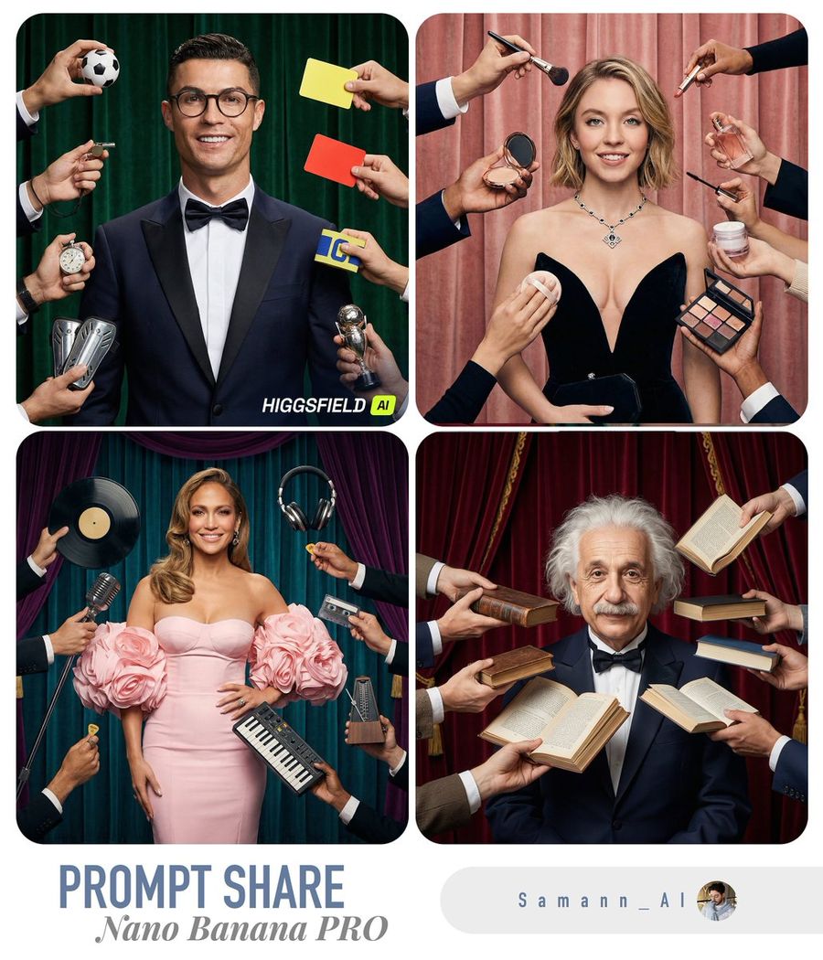 Hyper Real Studio Portrait Poster Art Generator Prompt — Nano Banana Pro image prompt example
