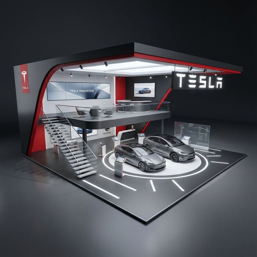 Hyper Realistic 3d Architectural Exhibition Booth Visualization — Nano Banana Pro image prompt example