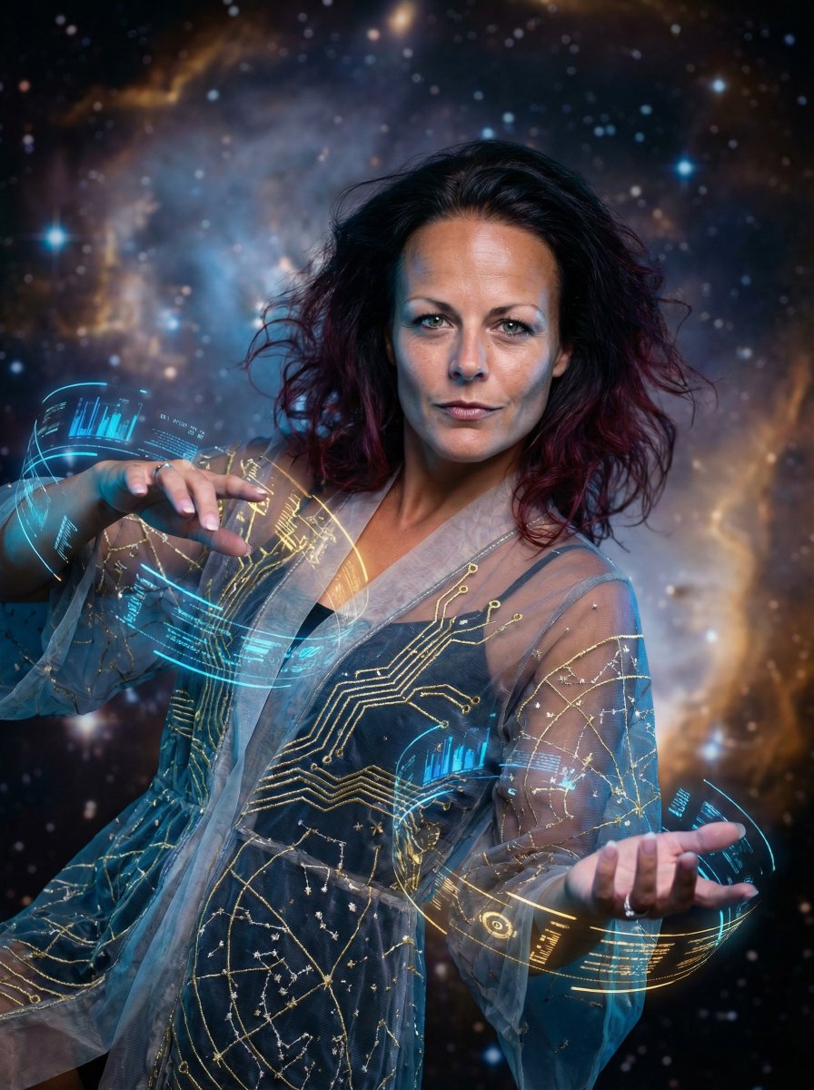 Hyper Realistic Celestial Archivist Portrait — Nano Banana Pro image prompt example