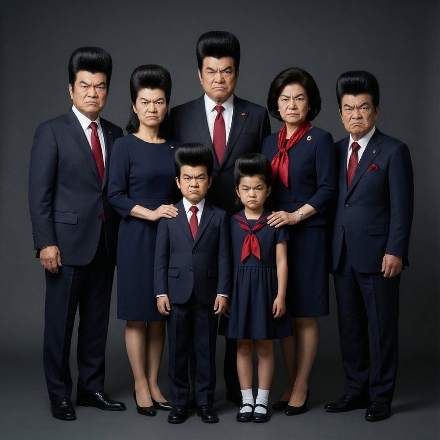 Hyper Realistic Family Portrait With Identical Faces — Nano Banana Pro image prompt example
