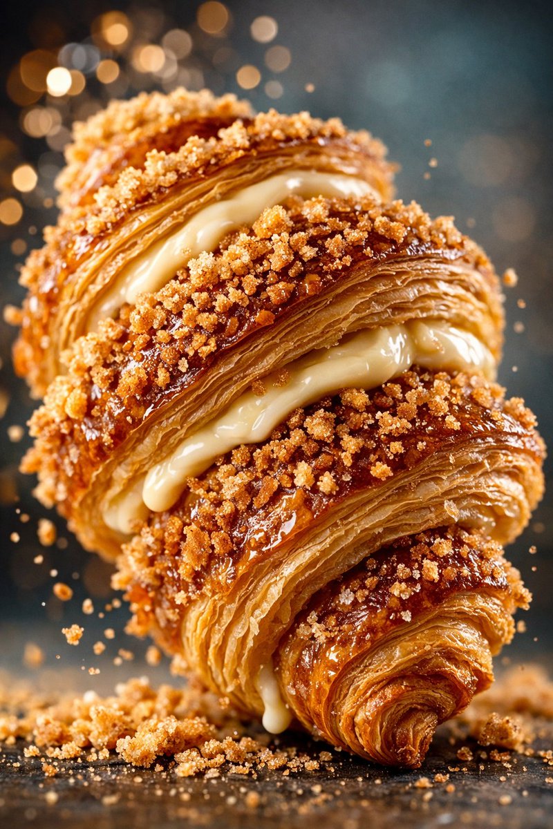 Hyper Realistic Food Photography Of Creamy Croissant — Nano Banana Pro image prompt example