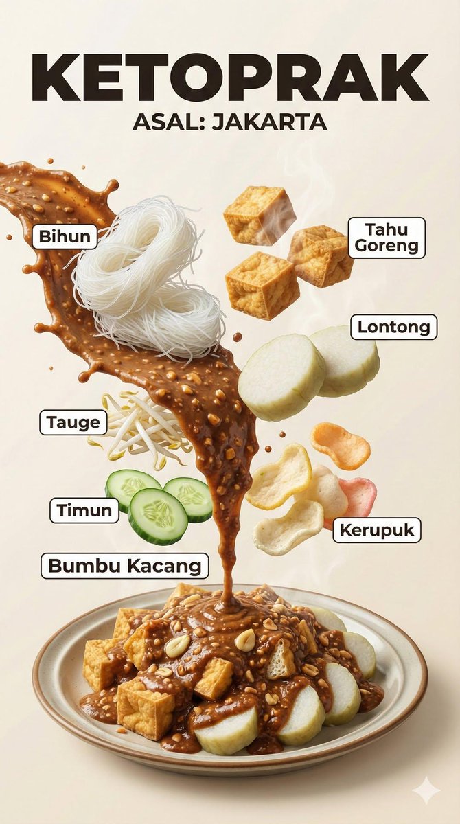 Hyper Realistic Indonesian Food Infographic Poster — Nano Banana Pro image prompt example