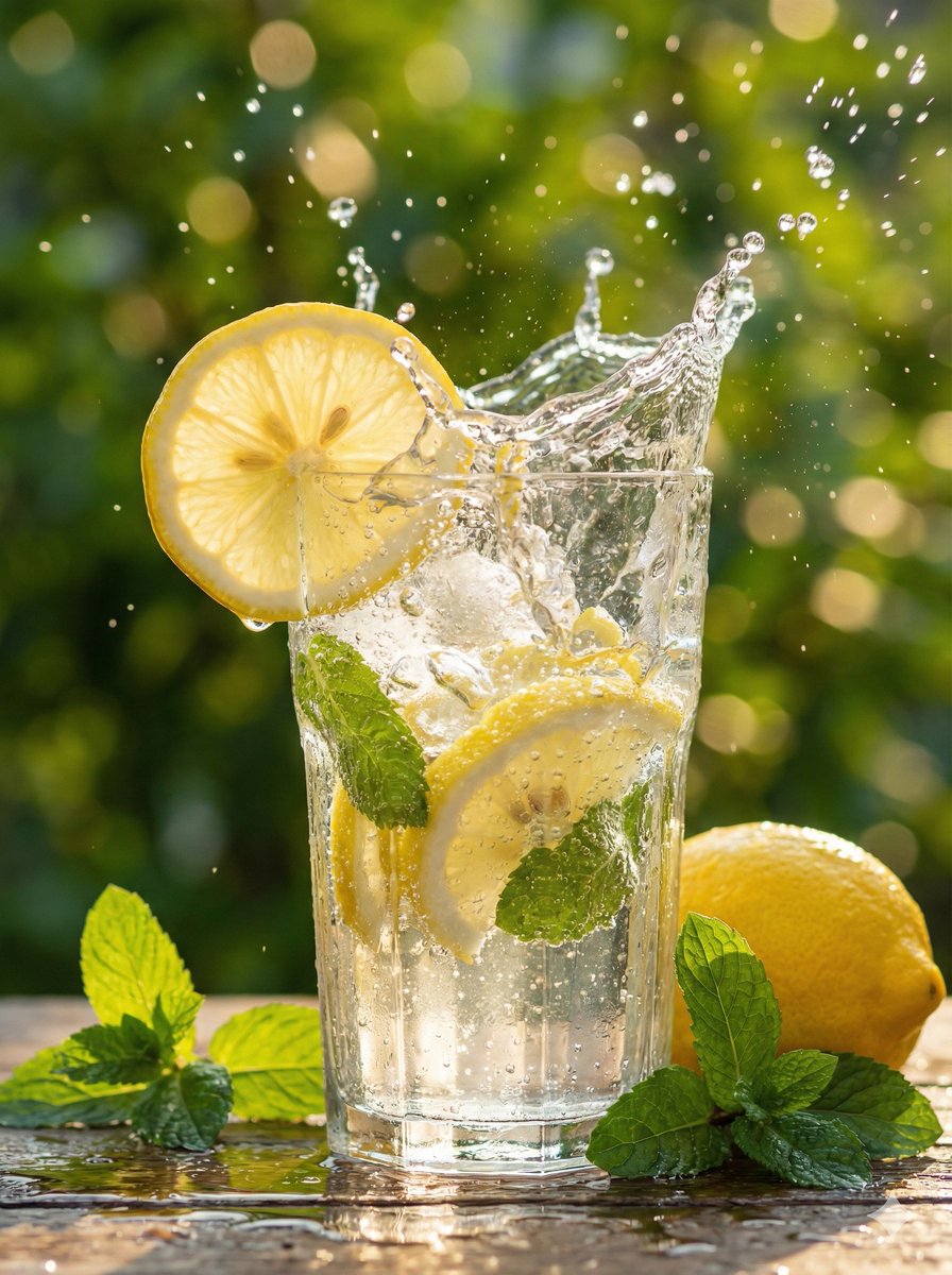Hyper Realistic Lemon Mint Drink Macro Photography Prompt — Nano Banana Pro image prompt example