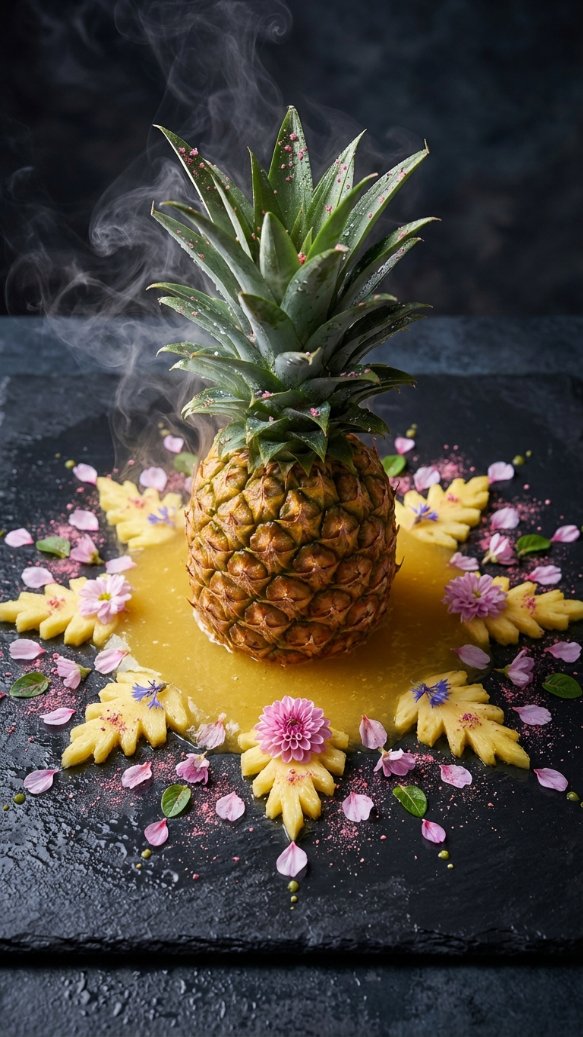 Hyper Realistic Macro Photo Of Pineapple In Juice — Nano Banana Pro image prompt example