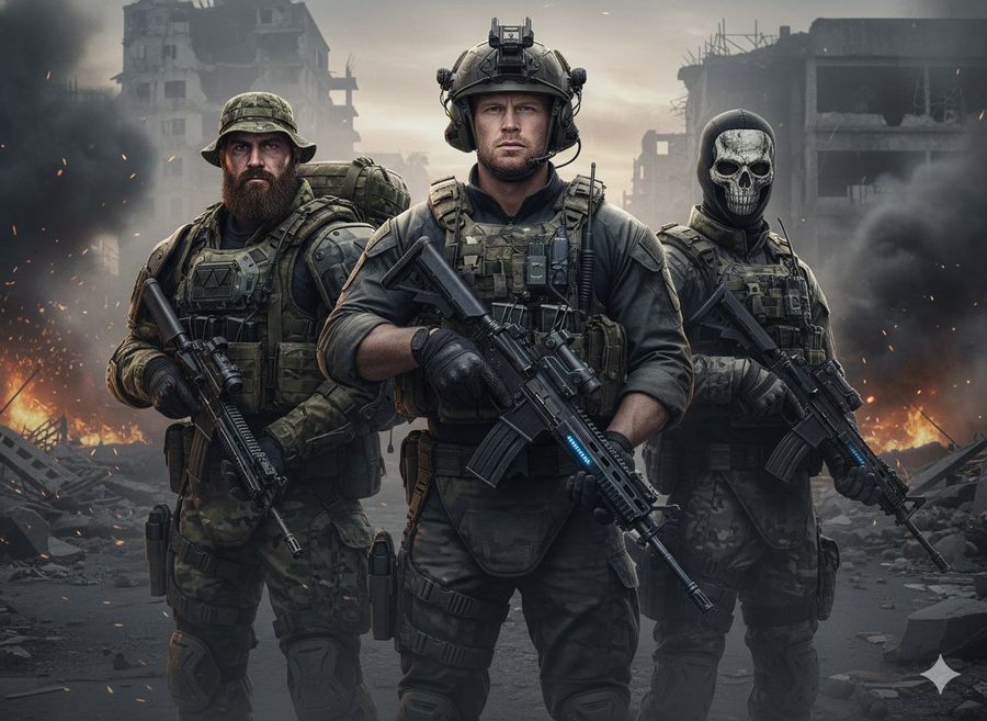 Hyper Realistic Military Squad Portrait — Nano Banana Pro image prompt example