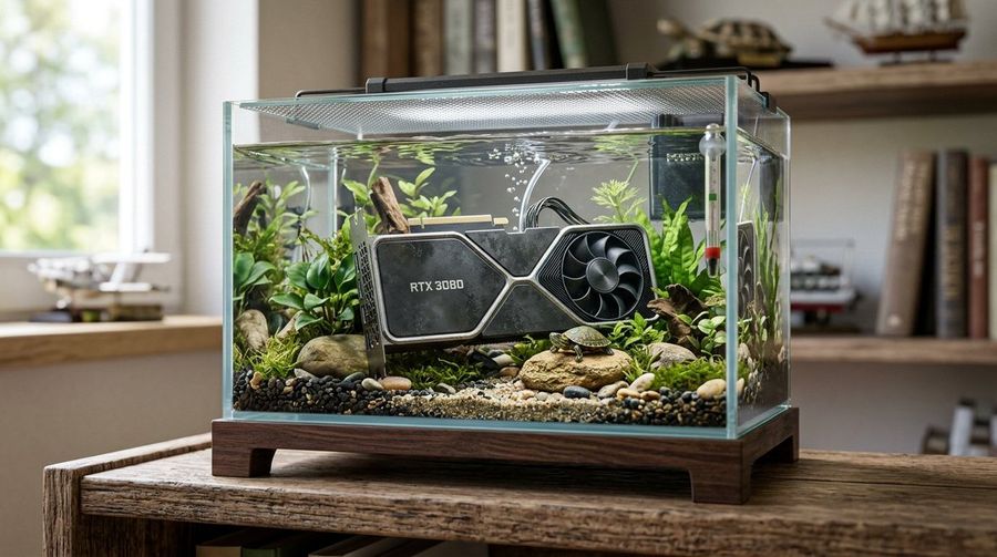 Hyper Realistic Miniature Turtle Tank Diorama — Nano Banana Pro image prompt example