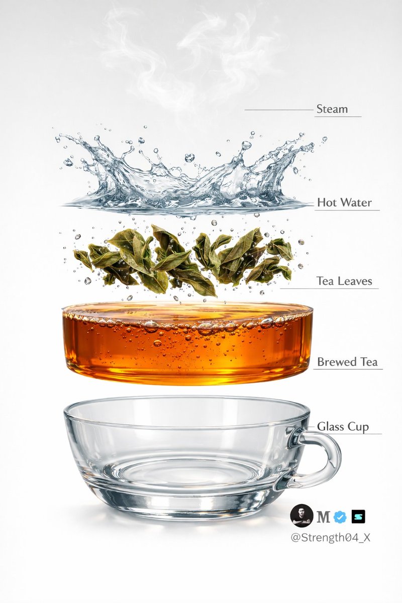 Hyper Realistic Tea Photography Prompts Still Life And Exploded View — Nano Banana Pro image prompt example