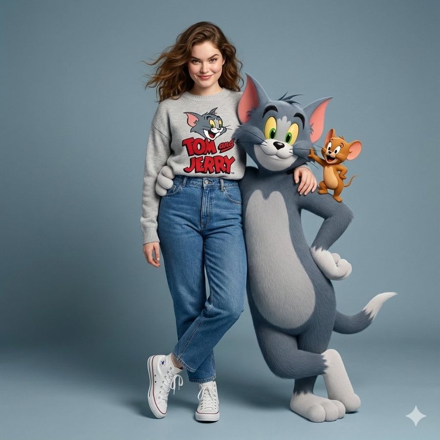 Hyper Realistic Tom  Jerry Interaction Portrait — Nano Banana Pro image prompt example