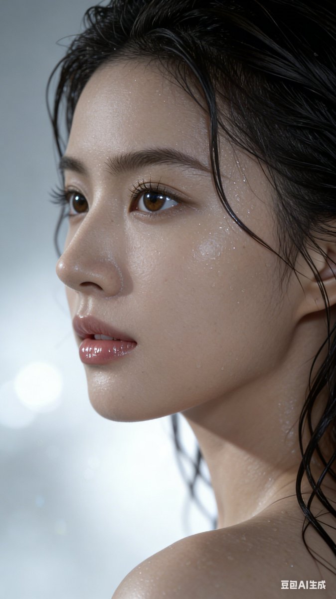 Hyper Realistic Wet Look Portrait — Nano Banana Pro image prompt example