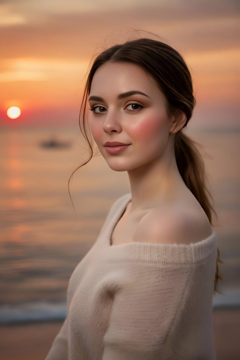 Identity Locked Golden Hour Beach Portrait — Nano Banana Pro image prompt example