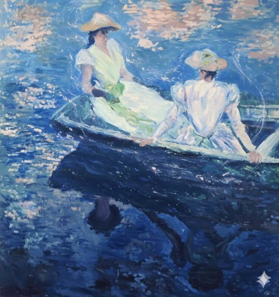 Image Generation Prompt For Nano Banana Pro Monets Boating In An Ethereal Style — Nano Banana Pro image prompt example