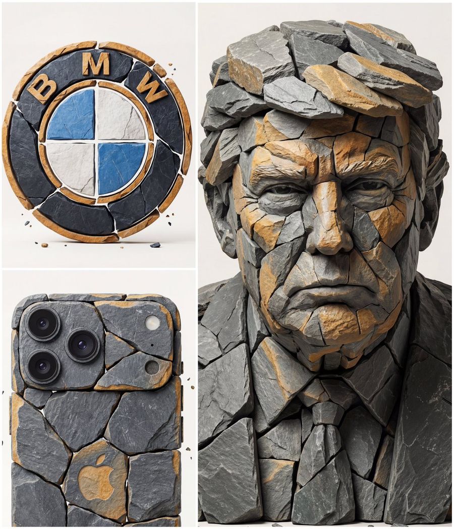 Image To Fragmented Stone Sculpture Style Transfer — Nano Banana Pro image prompt example