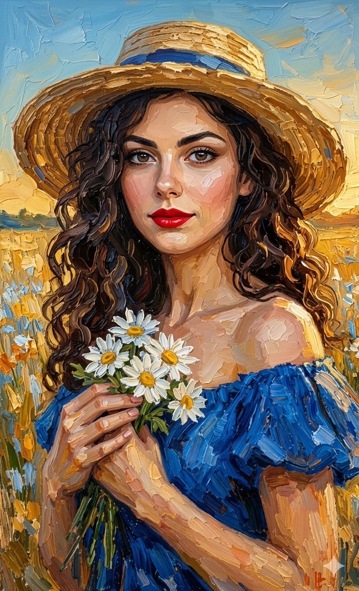 Impasto Oil Painting Portrait — Nano Banana Pro image prompt example