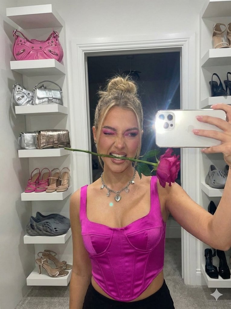 Influencer Style Selfie Portrait With Rose Reference Image Required — Nano Banana Pro image prompt example