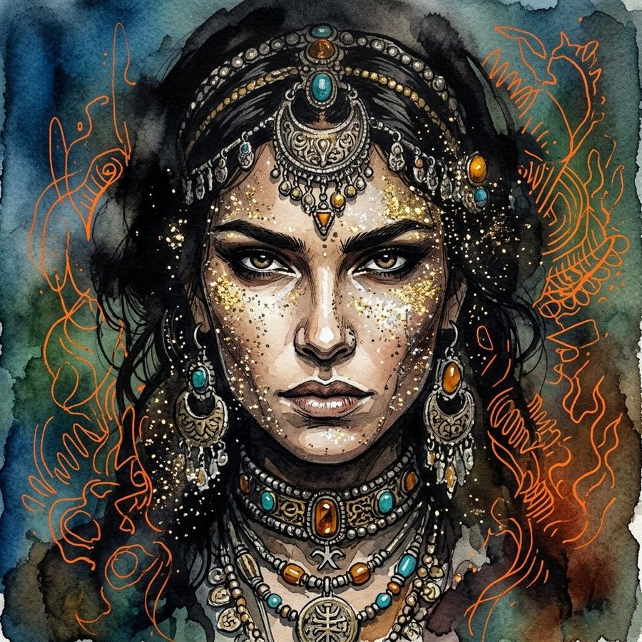 Ink Wash Watercolor Woman Portrait — Nano Banana Pro image prompt example