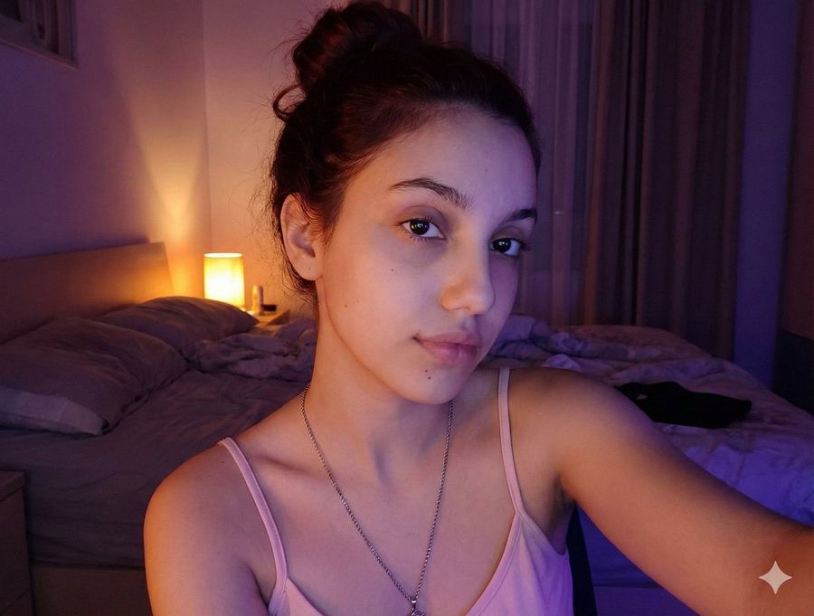 Intimate Low Light Bedroom Selfie Chiaroscuro — Nano Banana Pro image prompt example