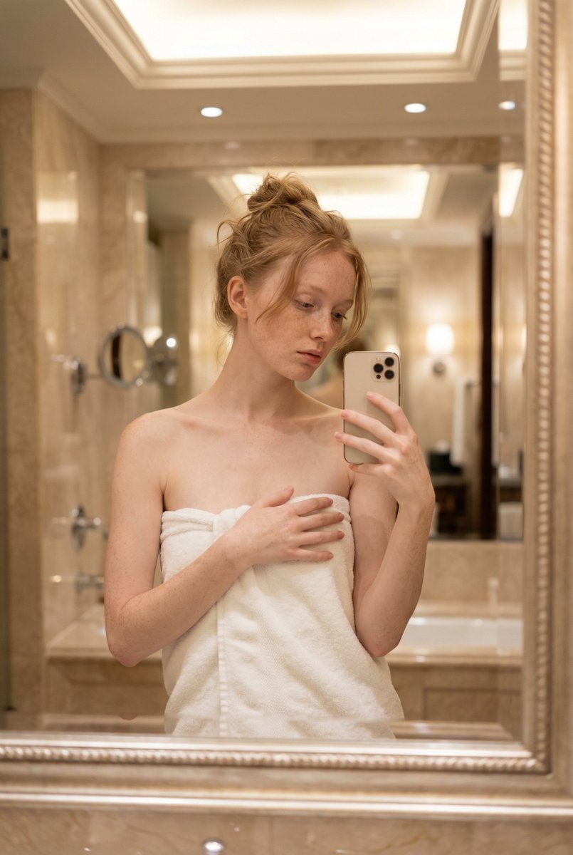 Intimate Mirror Selfie Portrait Prompt — Nano Banana Pro image prompt example