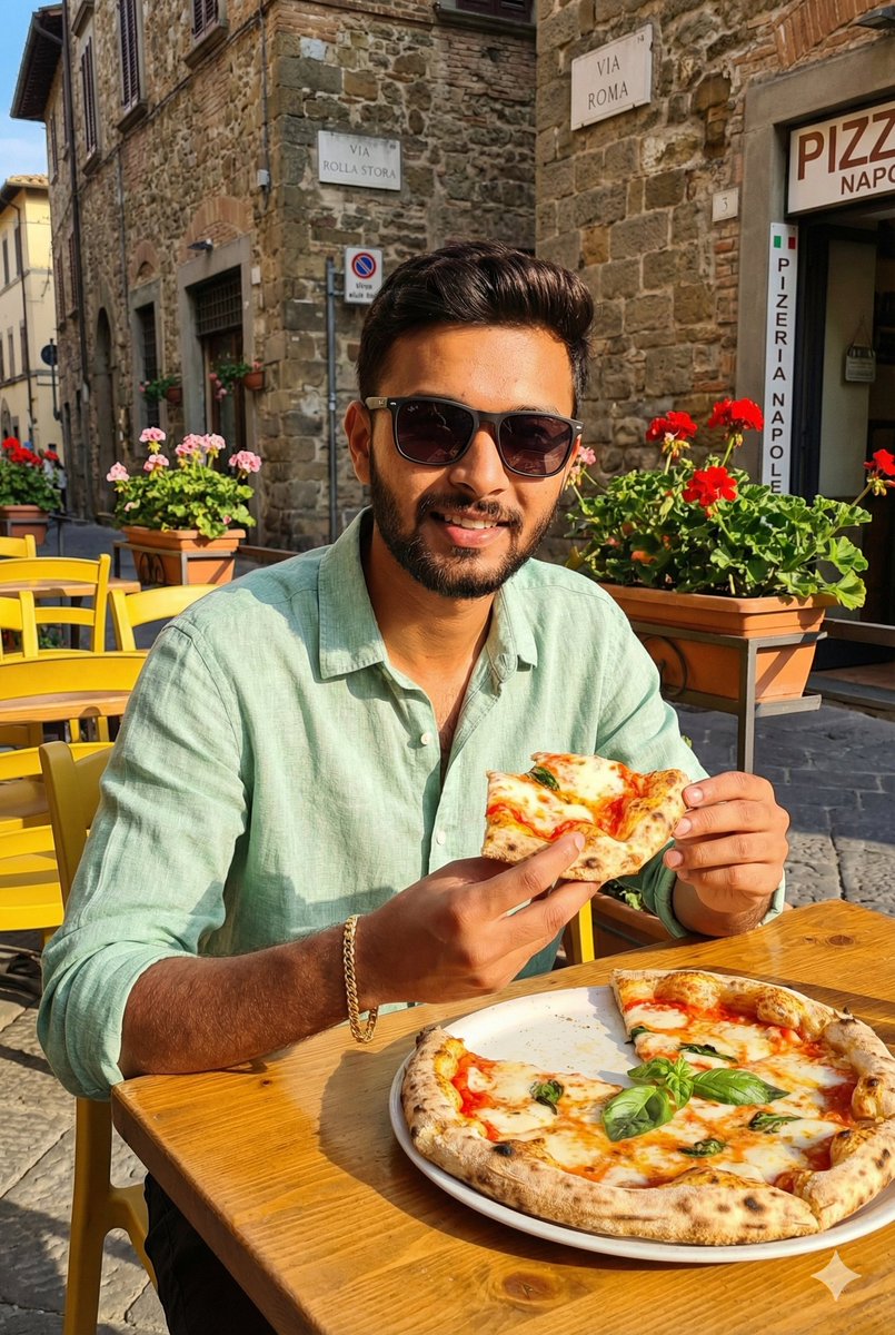 Italian Caf Pizza Scene — Nano Banana Pro image prompt example