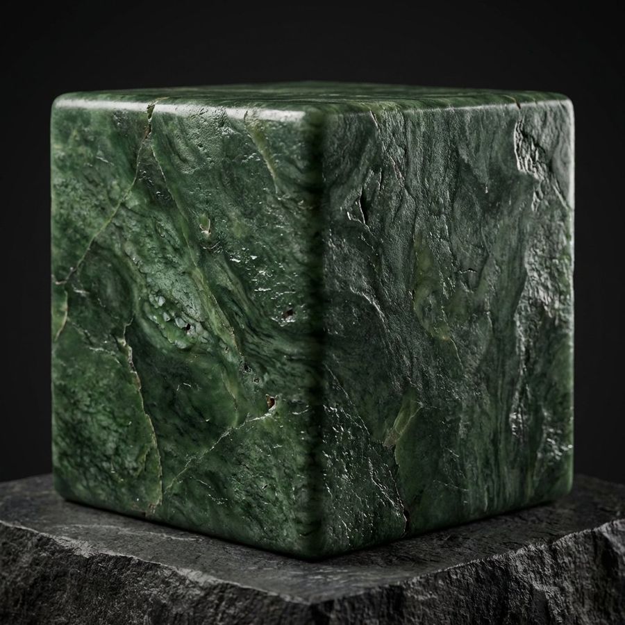 Jade Stone Cube Texture — Nano Banana Pro image prompt example