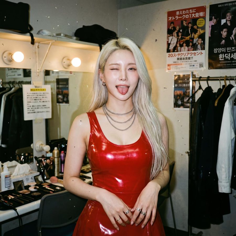 Japanese Analog Film Photo Of Woman In Red Latex — generated with Nano Banana Pro