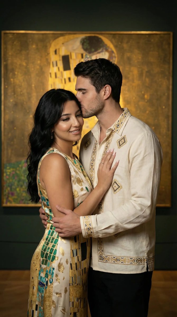 Klimt Inspired Fine Art Editorial Portrait Json — Nano Banana Pro image prompt example