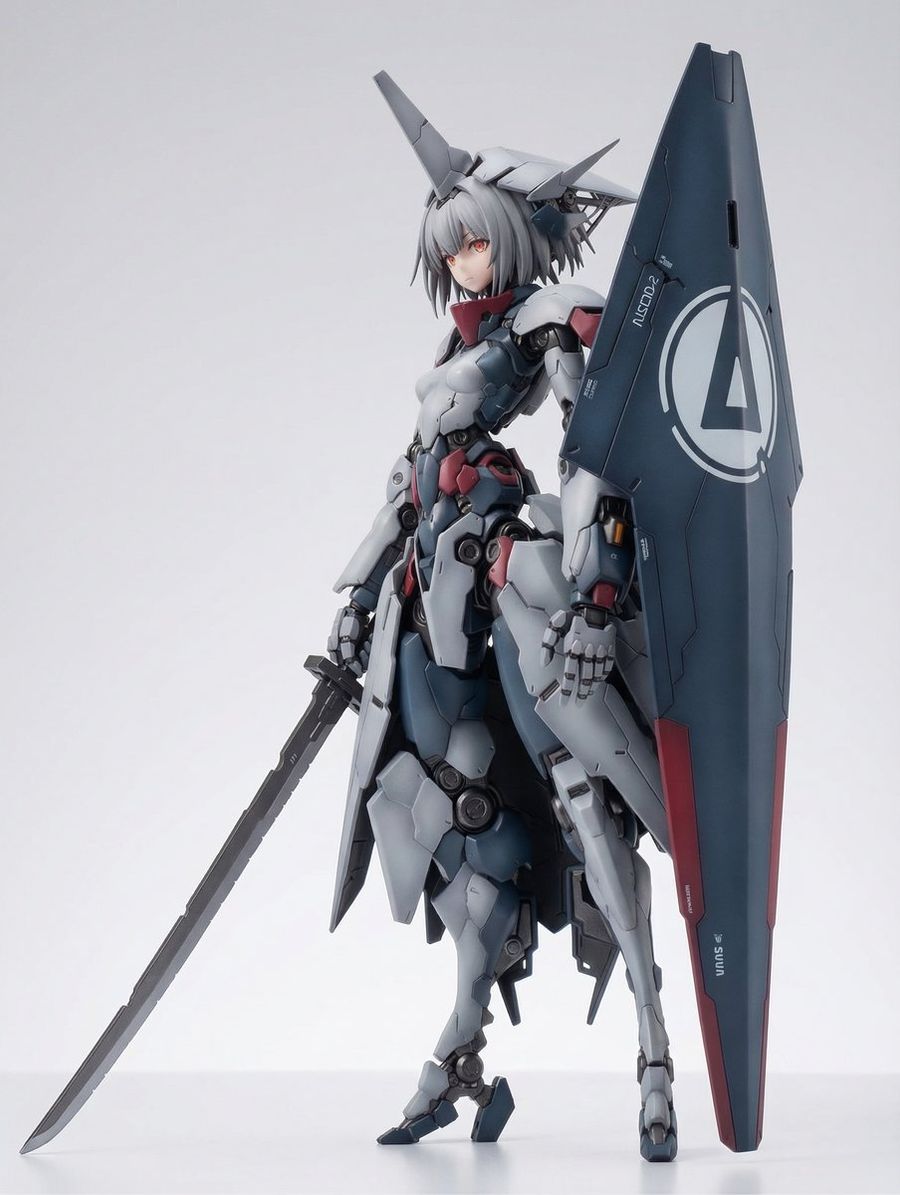 Knight Mecha Girl Figure Concept — Nano Banana Pro image prompt example