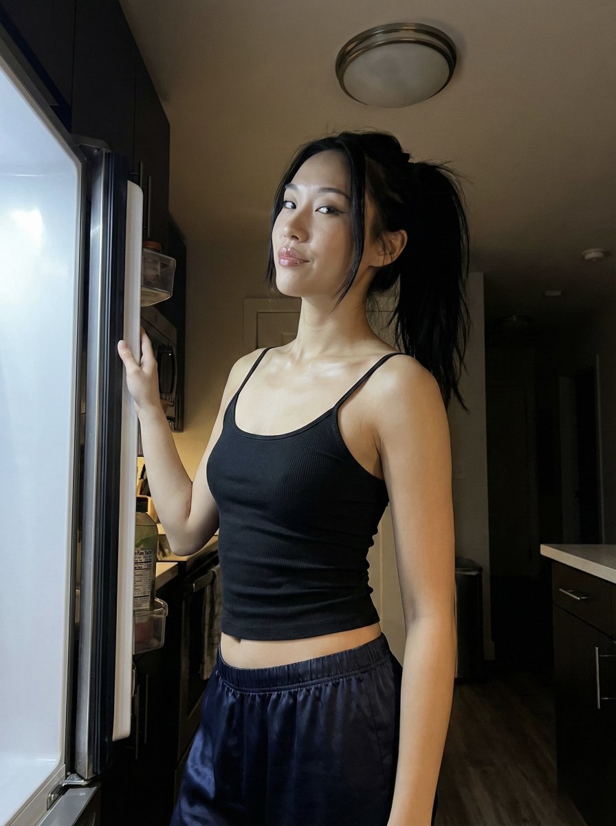 Late Night Iphone Candid In Kitchen — Nano Banana Pro image prompt example