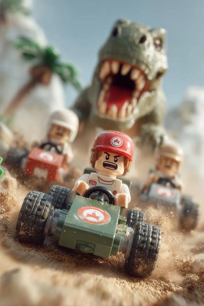 Lego Explorer Chased By Polar Bear Video Prompt — Nano Banana Pro image prompt example