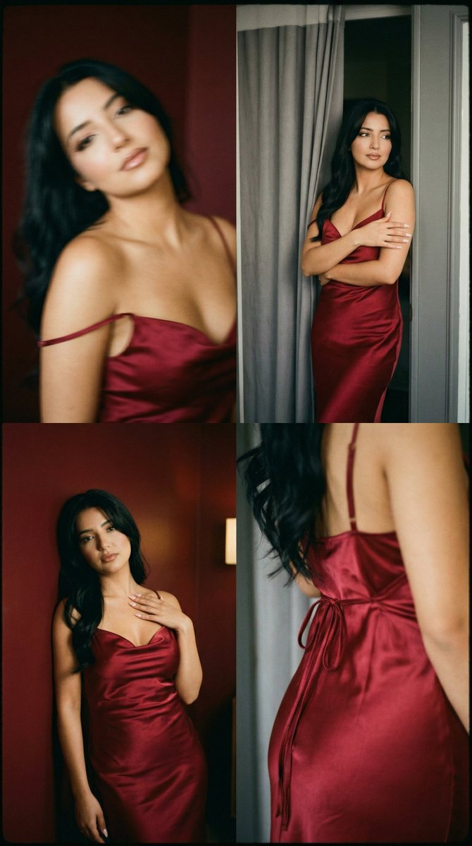Lo Fi Analog Boudoir 2x2 Grid Contact Sheet — Nano Banana Pro image prompt example