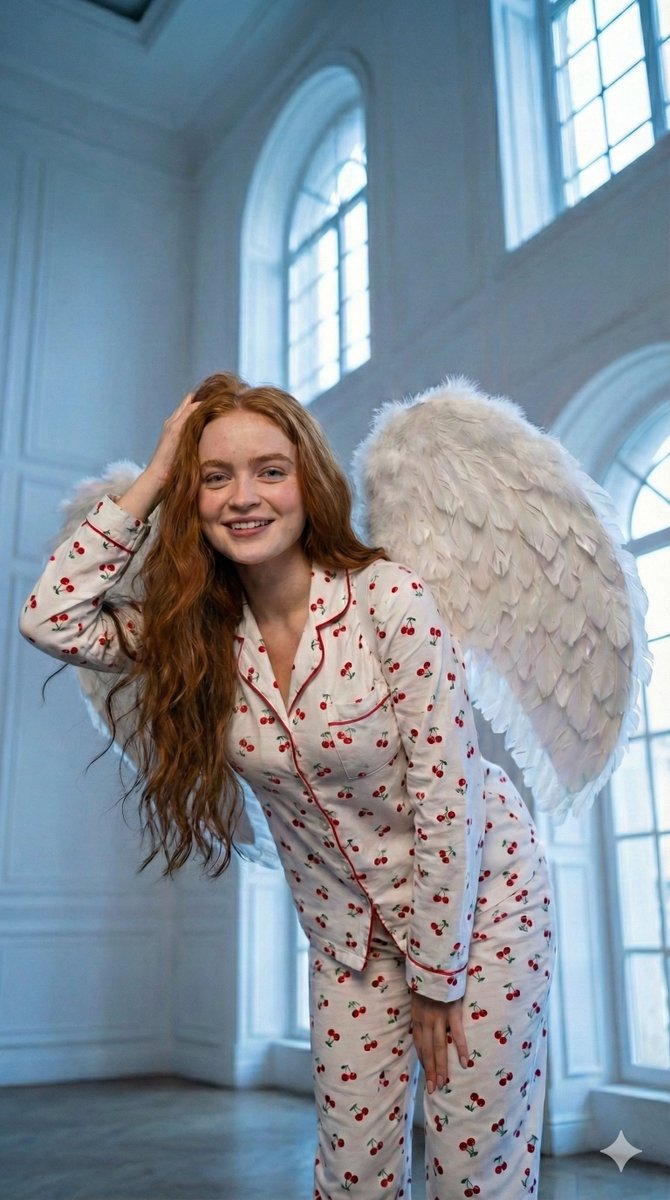 Low Angle Angel Wings Portrait — Nano Banana Pro image prompt example