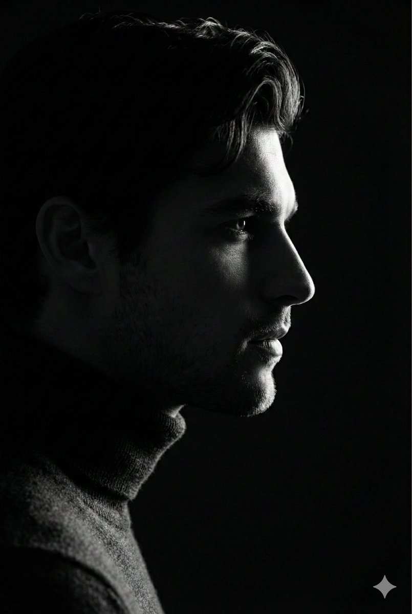 Low Key Profile Portrait With Single Rim Light — Nano Banana Pro image prompt example