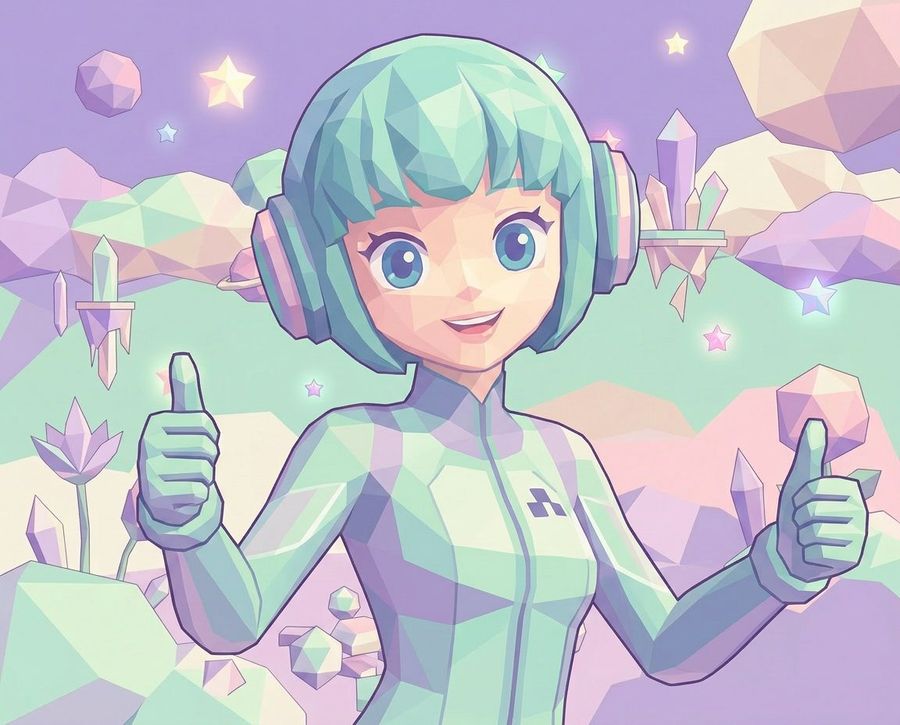 Low Poly Geometric Character Art — Nano Banana Pro image prompt example