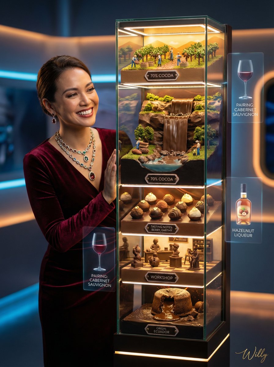 Luxury 3d Chocolate Diorama Advertisement — Nano Banana Pro image prompt example