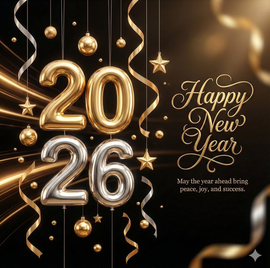 Luxury 3d Metallic New Year Wishes Artwork — Nano Banana Pro image prompt example