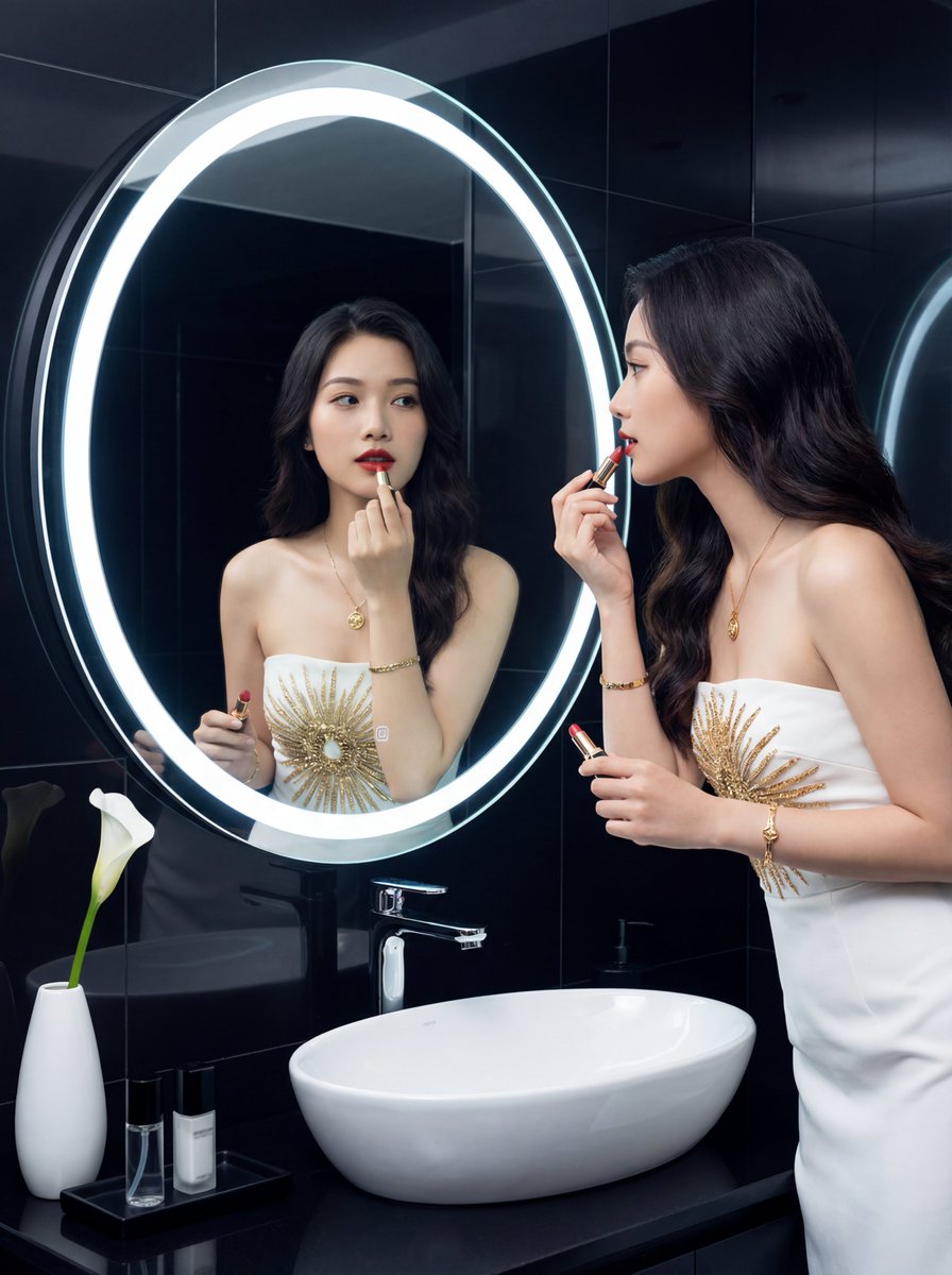 Luxury Bathroom Selfie With Mirror Reflection — Nano Banana Pro image prompt example