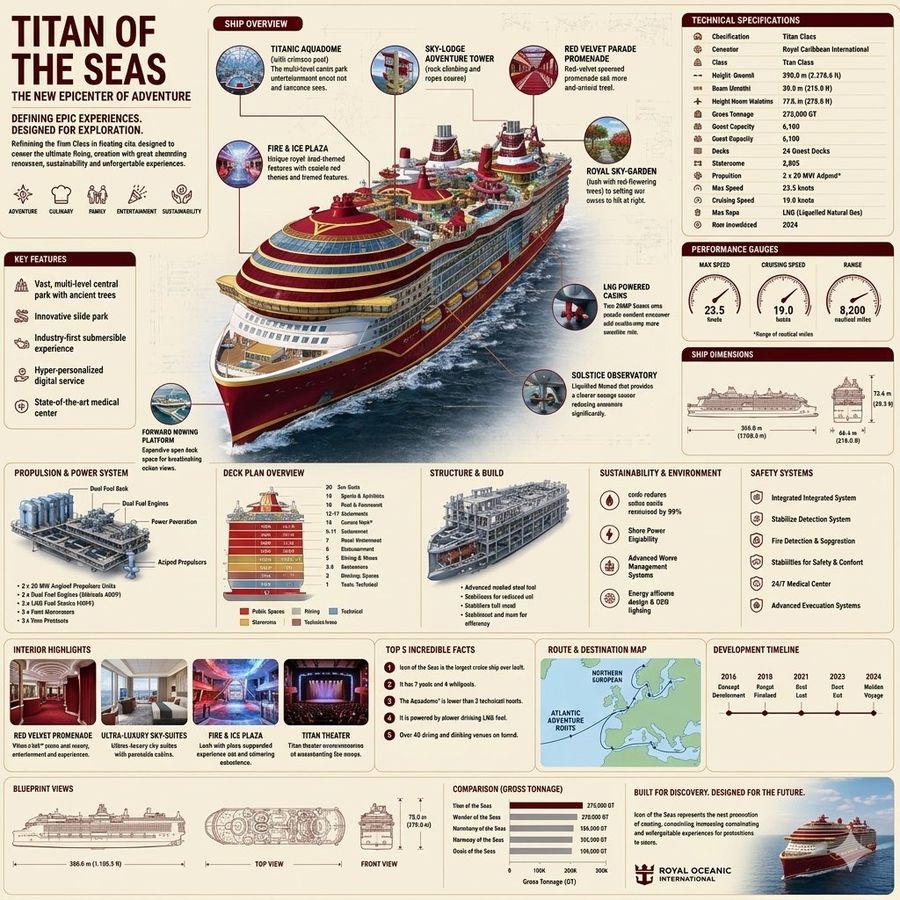 Luxury Cruise Ship Infographic Poster — Nano Banana Pro image prompt example