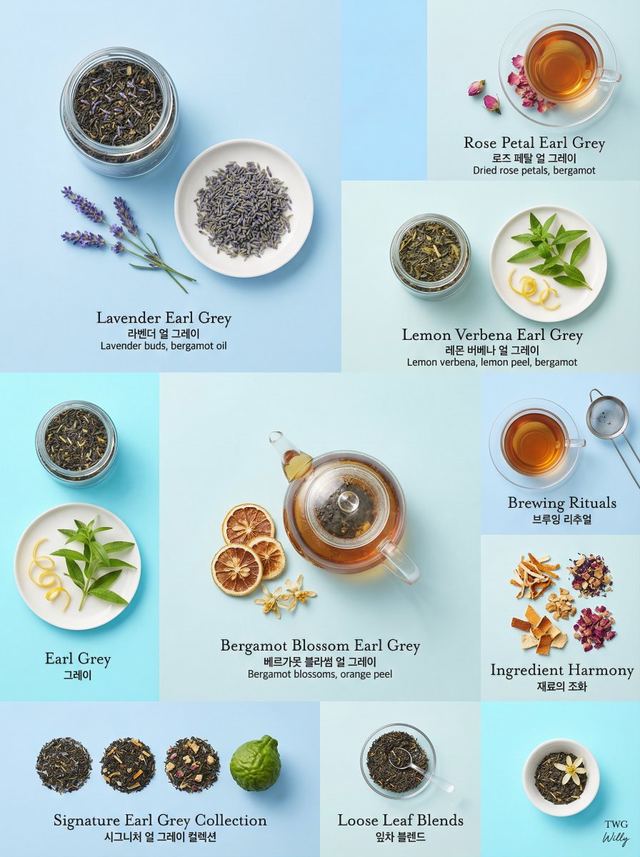 Luxury Earl Grey Tea Editorial Layout — Nano Banana Pro image prompt example