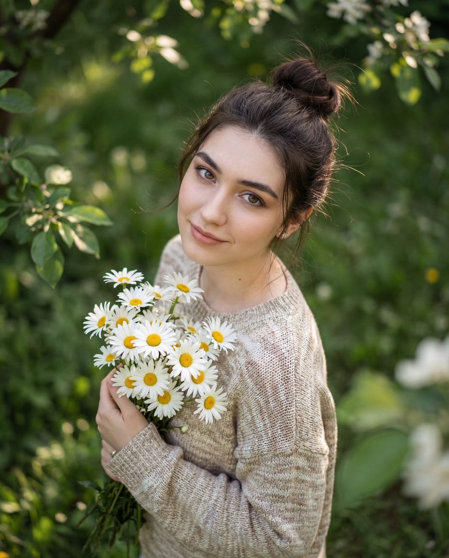 Luxury Editorial Candid Photo In A Garden — Nano Banana Pro image prompt example