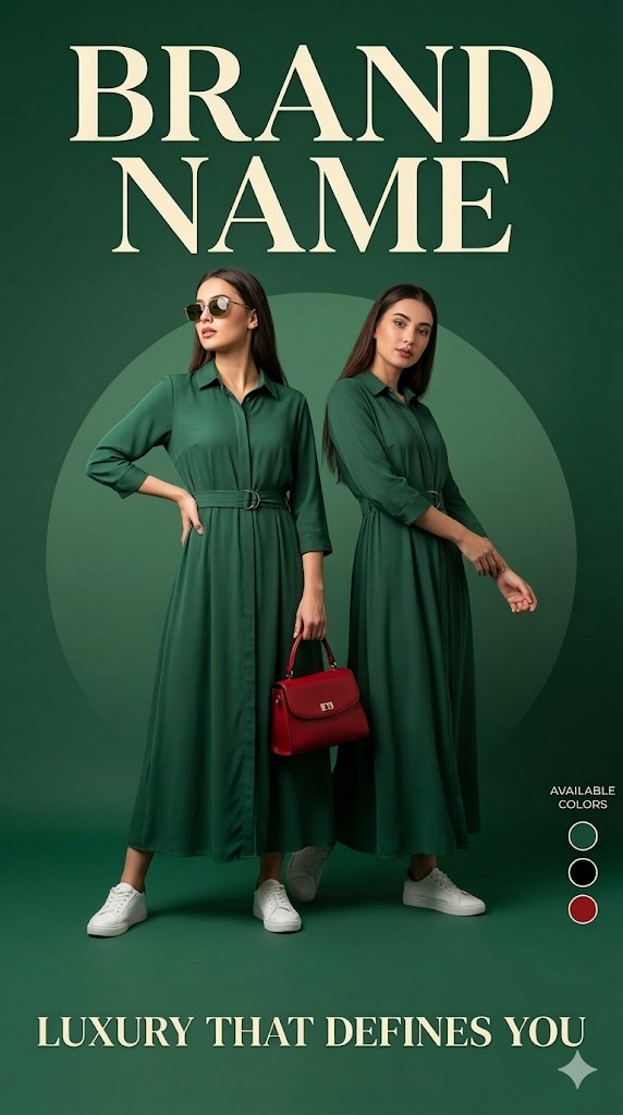 Luxury Fashion Advertisement Poster — Nano Banana Pro image prompt example