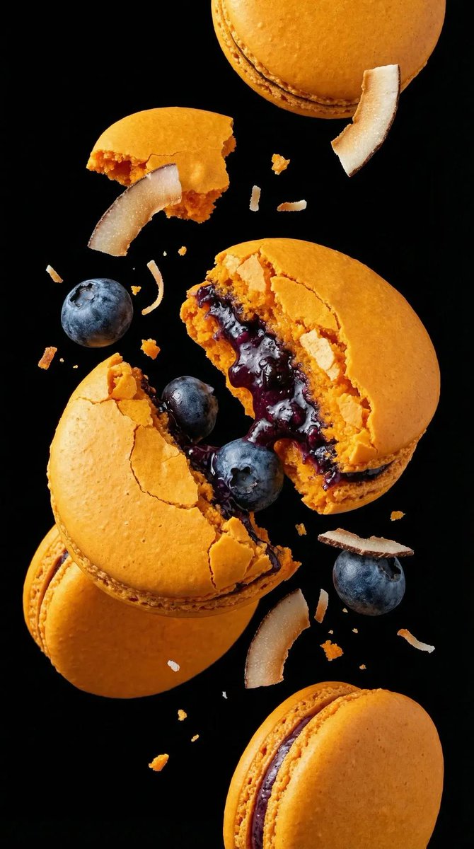 Luxury Floating Macarons Ad — Nano Banana Pro image prompt example