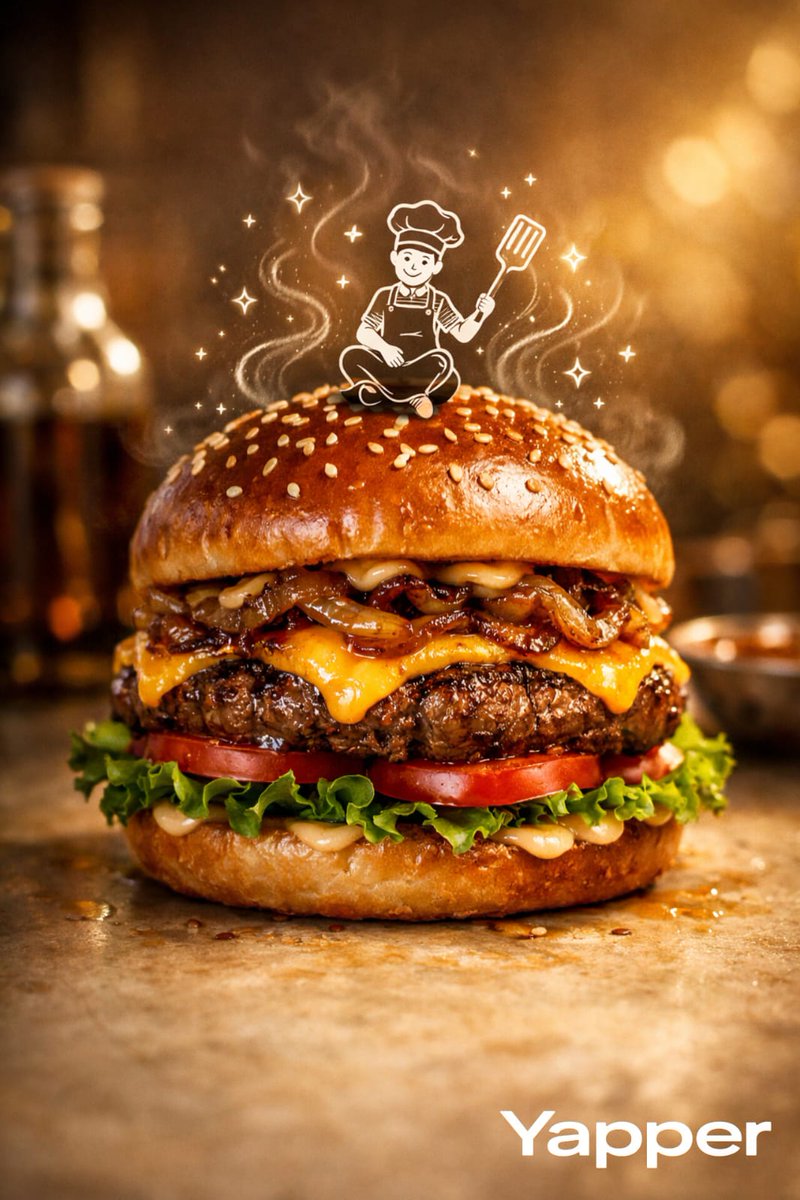 Luxury Food Advertisement Photography With Illustrated Chef — Nano Banana Pro image prompt example