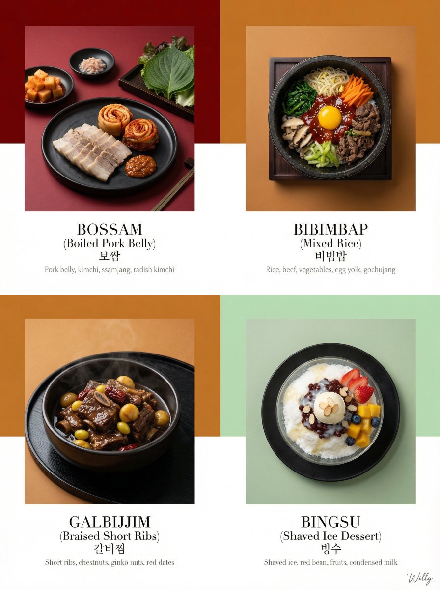 Luxury Korean Tasting Menu Editorial Layout Prompt — Nano Banana Pro image prompt example